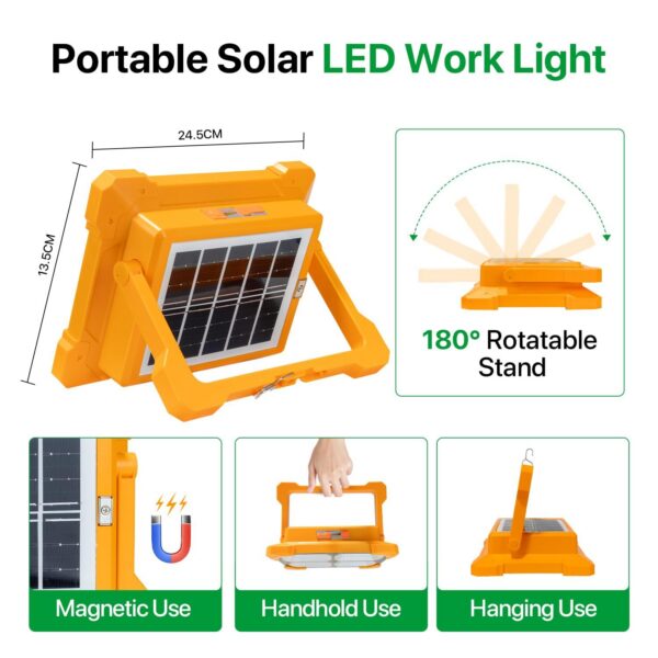 bsl2 Best USB & Solar Rechargeable LED Flood Light - 288 LED's Solar Light IP66 Waterproof Outdoor Light for Garden, Camping, Garage, and Emergency Use Solar Power Outdoor Working Light