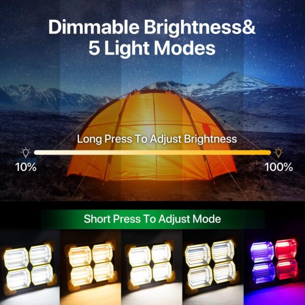 bsl3 Best USB & Solar Rechargeable LED Flood Light - 288 LED's Solar Light IP66 Waterproof Outdoor Light for Garden, Camping, Garage, and Emergency Use Solar Power Outdoor Working Light