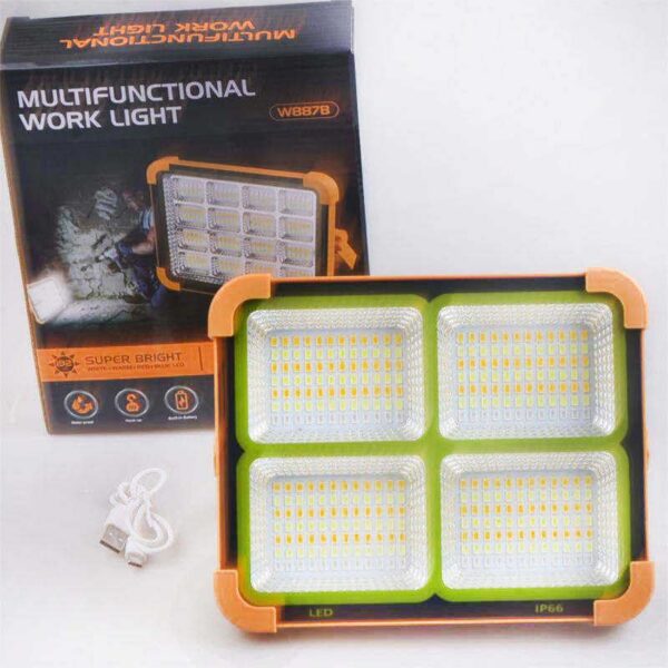 bsl5 Best USB & Solar Rechargeable LED Flood Light - 288 LED's Solar Light IP66 Waterproof Outdoor Light for Garden, Camping, Garage, and Emergency Use Solar Power Outdoor Working Light