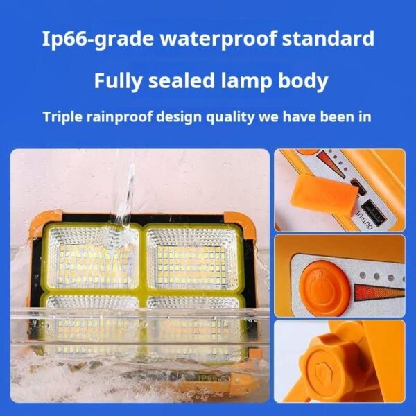 bsl6 Best USB & Solar Rechargeable LED Flood Light - 288 LED's Solar Light IP66 Waterproof Outdoor Light for Garden, Camping, Garage, and Emergency Use Solar Power Outdoor Working Light
