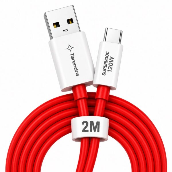 c-cab1 120W 10A USB to Type C Fast Charging Cable 1 Meter | Unbreakable TPE SuperVOOC Data Cable | Fast Charge & Data Sync Compatible with OnePlus Oppo Realme Vivo Xiaomi Samsung Type C Devices
