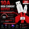 ccab2 120W 10A USB to Type C Fast Charging Cable 1 Meter | Unbreakable TPE SuperVOOC Data Cable | Fast Charge & Data Sync Compatible with OnePlus Oppo Realme Vivo Xiaomi Samsung Type C Devices