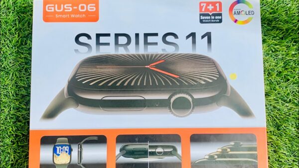 GUS-06 Smart Watch Series 11 AMOLED Display - 7-in-1 Combo Pack with 7 Premium Straps | All-in-One Smartwatch for iOS & Android