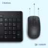 km322w-4 Dell KM3322W Wireless USB Keyboard and Mouse Combo, Anti-Fade & Spill-Resistant Keys, up to 36 Month Battery Life, 3Y Advance Exchange Warranty - Black