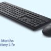 km322w-5 Dell KM3322W Wireless USB Keyboard and Mouse Combo, Anti-Fade & Spill-Resistant Keys, up to 36 Month Battery Life, 3Y Advance Exchange Warranty - Black