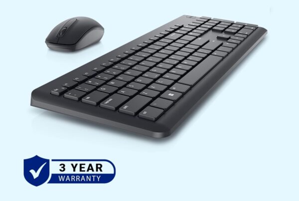 km322w-6 Dell KM3322W Wireless USB Keyboard and Mouse Combo, Anti-Fade & Spill-Resistant Keys, up to 36 Month Battery Life, 3Y Advance Exchange Warranty - Black