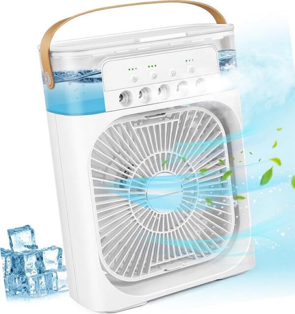 mcf3 Mini Cooling Fan, Strong Air Supply, Third Gear Turbine, White Portable Desktop Air Cooler
