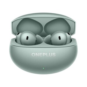 OnePlus Buds 4 TWS Earbuds with Upto 55dB Real-time ANC, Adaptive Mode, Dual Drivers and DACs, 3D Audio, Upto 45hrs Music Playback, Dual-Device connectivity, 47ms Low Latency, Zen Green