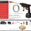 pcw4 Portable Cordless Pressure Washer Kit with Dual 48V Lithium Batteries, High Pressure Water Spray Gun, Rechargeable Car Washing Machine with Foam Sprayer, Filter, Hose Pipe & Multi purpose