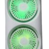 sf2 Double-Ended Spray Fan with Dual Fans and RGB Light, White Mist Humidifier, RGB LED Lighting, Portable Design, USB Powered, Desktop Tower