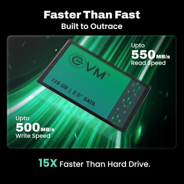 ssd128-2 EVM 128GB 2.5 Inch SATA III Internal SSD | Up to 550MB/s Read 500MB/s Write | 3D NAND Storage for Laptop Desktop Upgrade | 5 Year Warranty (EVM25/128GB)