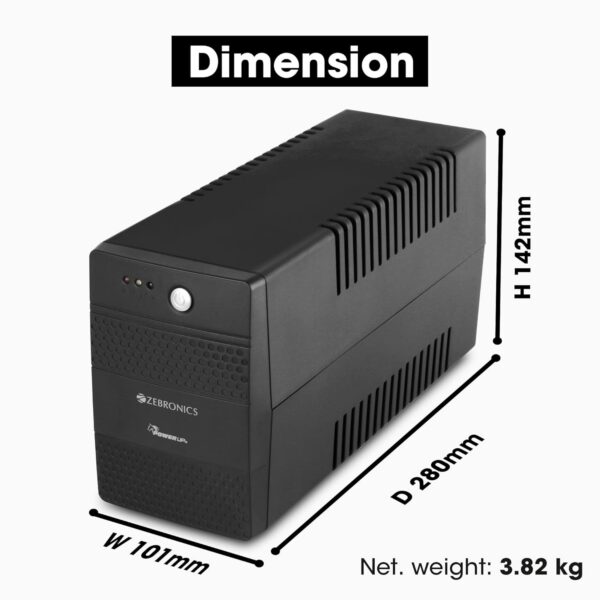 ZEBRONICS U735 600VA/360W Microcontroller Based UPS for Office Computers | Home PC with Auto Restart, Generator Compatible, Boost & Buck AVR, Built-in Protection, (Not for Routers)