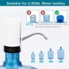 wd6 Automatic Water Dispenser Pump for Bottle USB Rechargeable Water Pump One Touch Electric Water Dispenser for 20L Bottle Portable Drinking Water Pump with Fast Flow Easy Installation for Home Office