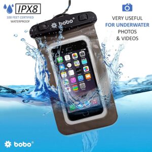 BOBO Universal Waterproof Pouch (Big Size) Cellphone Dry Bag Case for Smartphone – Grey (Pack of 1)