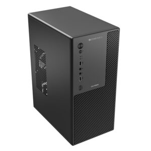 zch1 Zebronics Force, Computer Chassis, Micro ATX/Mini ITX, USB x 2, Front Audio, Perforated Side Panel, Top-Mounted PSU