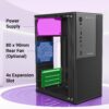 Zebronics Force, Computer Chassis, Micro ATX/Mini ITX, USB x 2, Front Audio, Perforated Side Panel, Top-Mounted PSU