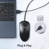 ZEBRONICS Byte Wired Optical Mouse with 3 Buttons, High Precision, 1000 DPI, Works on Most Surfaces, Plug & Play, USB Interface, 1.3m Cable Length