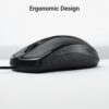ZEBRONICS Byte Wired Optical Mouse with 3 Buttons, High Precision, 1000 DPI, Works on Most Surfaces, Plug & Play, USB Interface, 1.3m Cable Length
