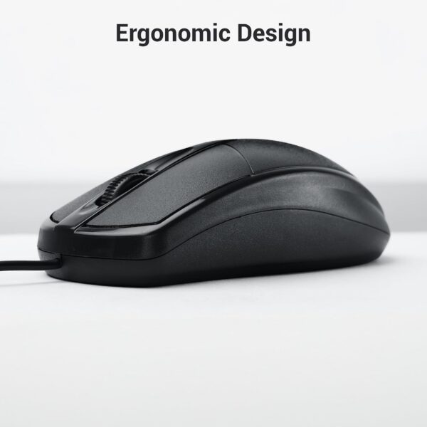 ZEBRONICS Byte Wired Optical Mouse with 3 Buttons, High Precision, 1000 DPI, Works on Most Surfaces, Plug & Play, USB Interface, 1.3m Cable Length