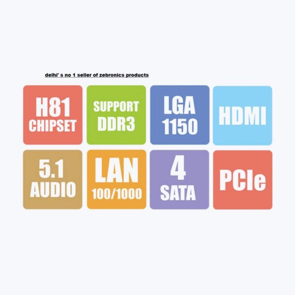 zh813 ZEBRONICS H81 Lga 1150 Socket Motherboard, atx, ddr_3